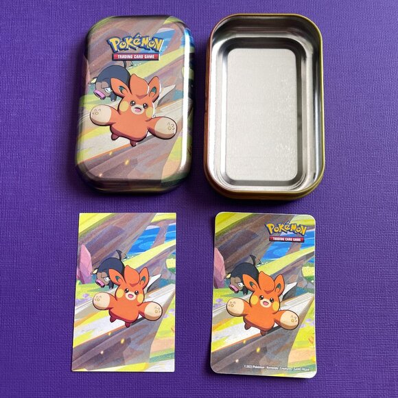 Paldea Friends Mini Tins Pawmi 1 Art Card & 1 Sticker Pokémon (NO PACKS) - Picture 2 of 5